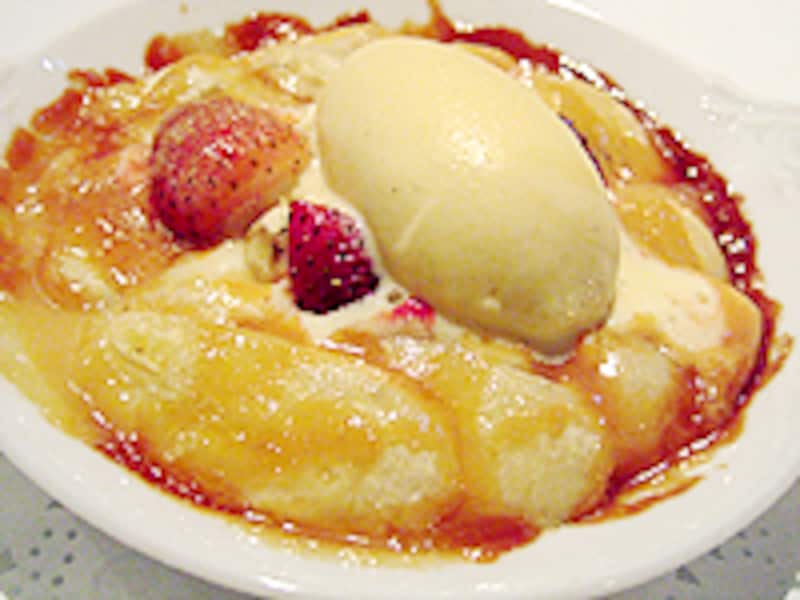 苺とバナナのキャラメルグラタン