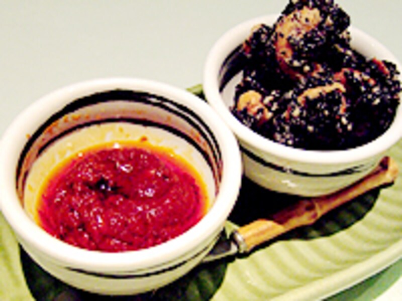 豆板醤とカシューナッツ。やめられないおいしさのナッツ、家に欲しいくらいです。