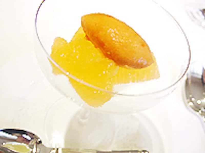 味でも食感でも、舌をリフレッシュ　 “アールグレイのシャーベットとグレープフルーツ”