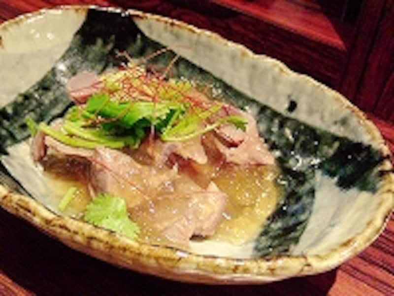 5月にいただいた、砂ずりの紹興酒ゼリーがけ
