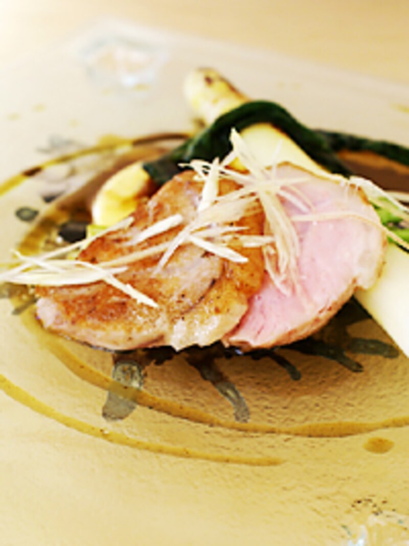 豚肉のローストとホワイトアスパラ