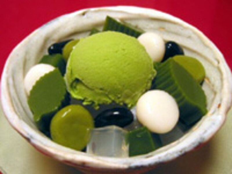 抹茶クリームみつ豆