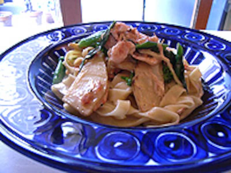 桜えびと竹の子のクリームソース