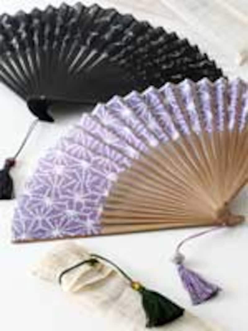 遊 中川/手織り麻の扇子