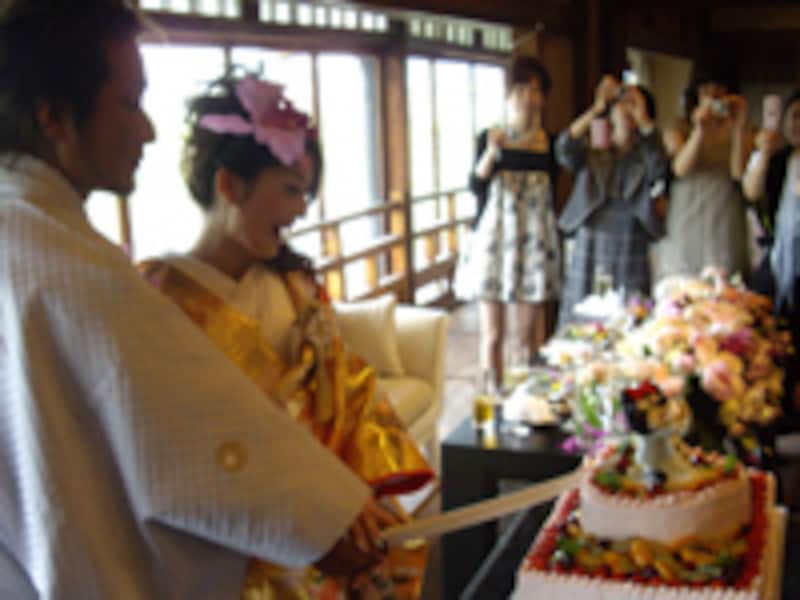 色打掛・ケーキカット