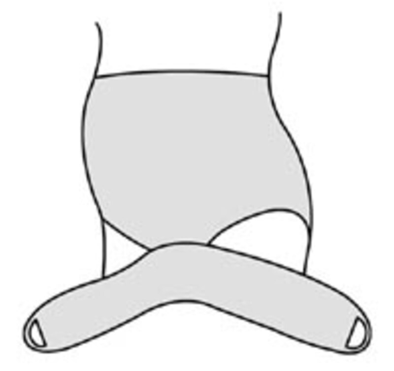 下腹部から斜め上へサポート