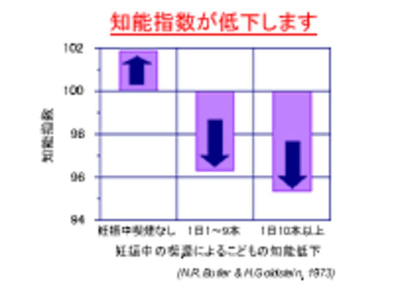 タバコが赤ちゃんの知能指数にも影響。クリックすると拡大されます
