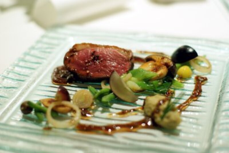 フランス産「鴨胸肉」のロースト、長野パープル。