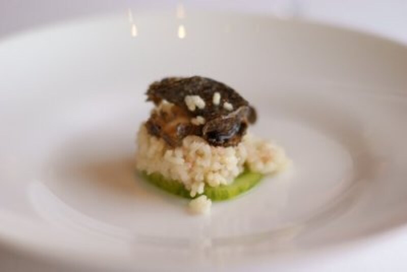 香川産「鮑」のポワレ。