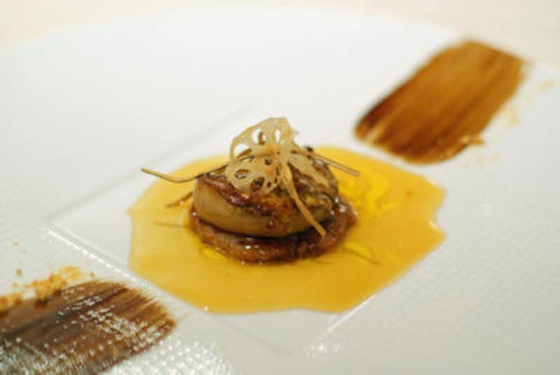 フォワグラのポワレ‐ラッケバルサミコ風味。