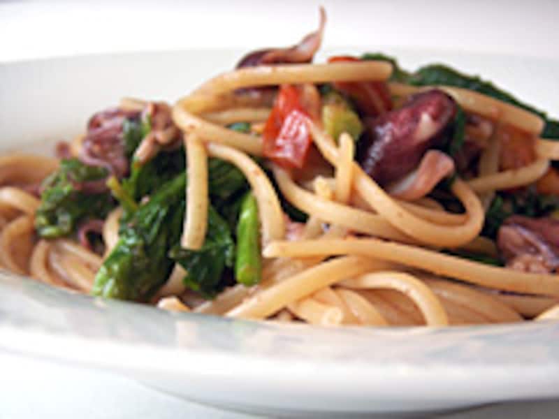 ホタルイカと菜の花のリングイネ