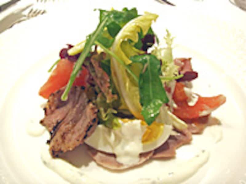 国産豚舌のカルパッチョ　フロマージュブランのソース