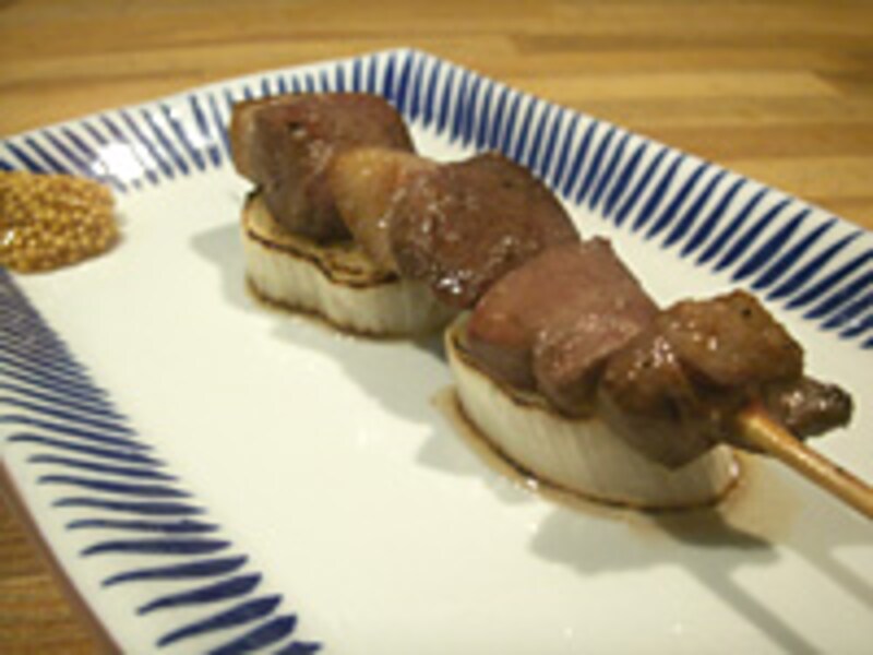 真鴨（新潟）と下仁田ネギ 串焼き