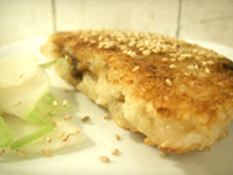 甘味噌入りフライパン焼きおにぎり