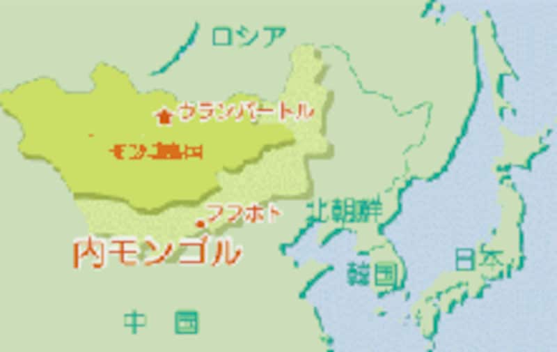 内モンゴル自治区地図
