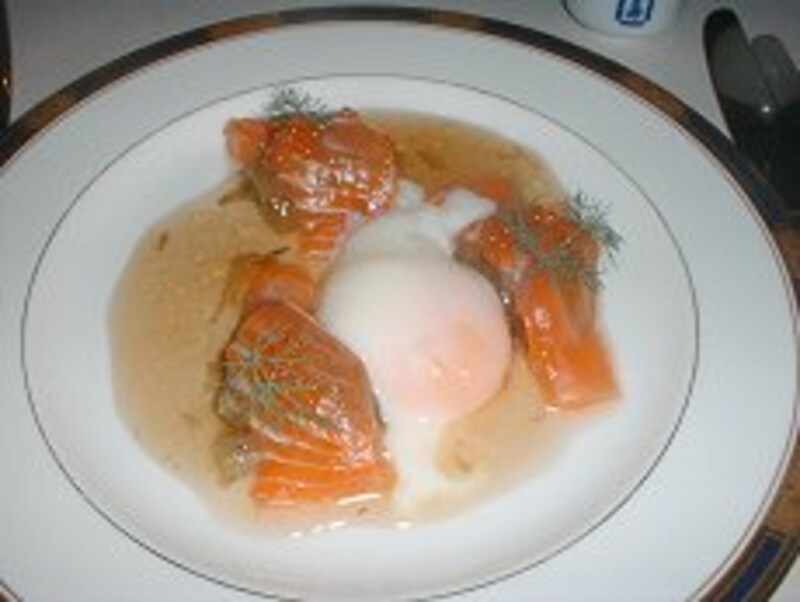 焼き茄子とサーモン