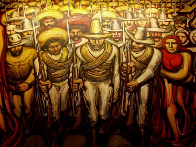 チャプルテペック城の一室にあるシケイロスの傑作『人類の行進』