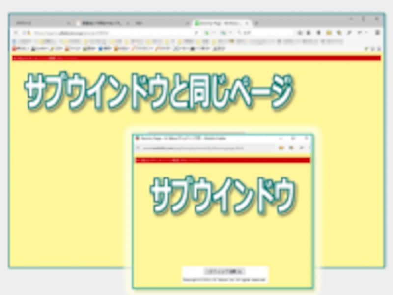 サブウインドウが表示されても、親ウインドウ側でも同じページに移動してしまう