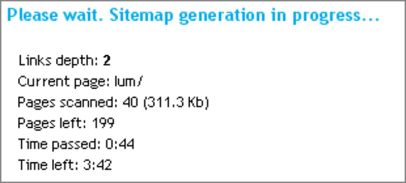サイトマップファイルの作成完了を待つ