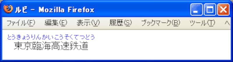 スタイルシートを使ってルビを表示させた例