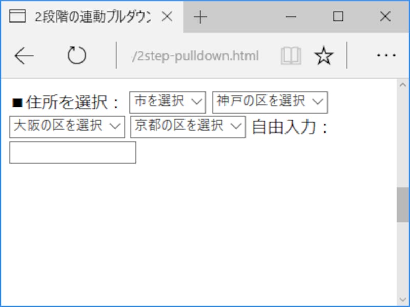 メイン(1階層目)だけでなく、サブ(2階層目)のプルダウンメニューもすべて見えている
