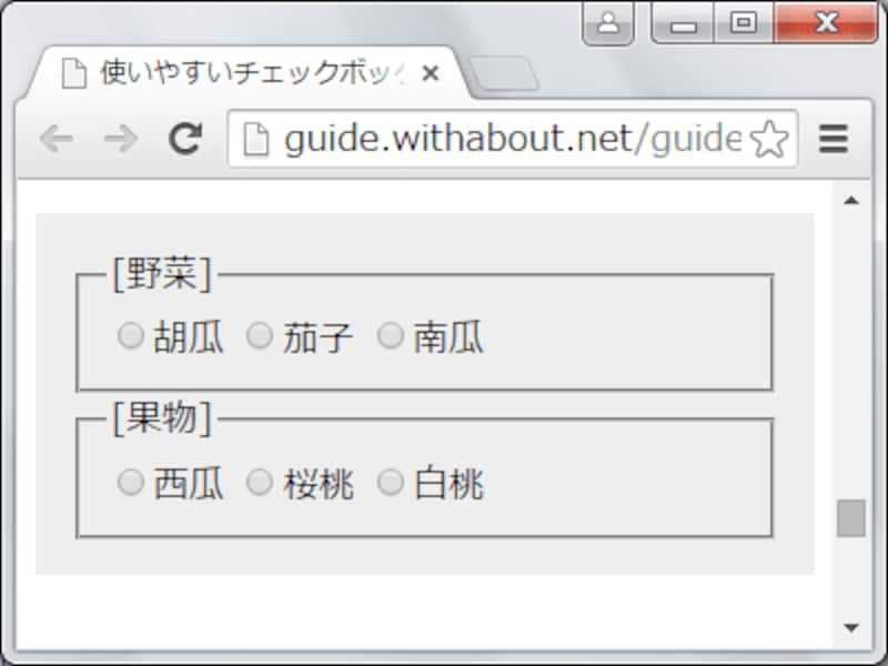 視覚的にグループ分けできると分かりやすい