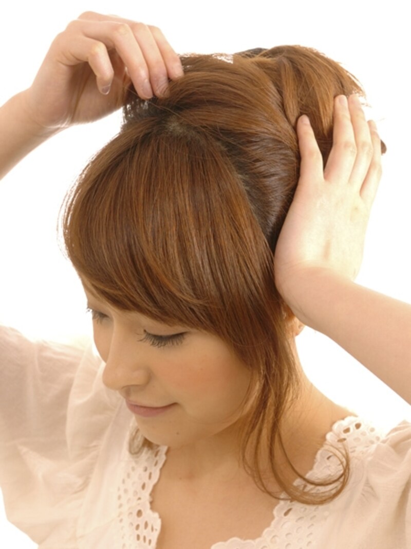 正面、サイドからのバランスを見ながら調節を