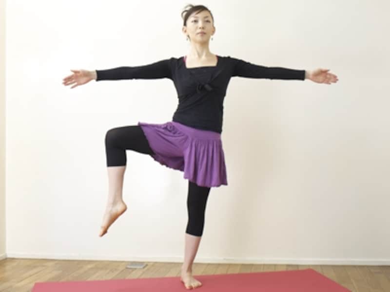 股関節を開くように