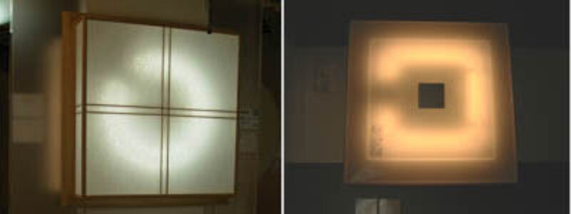 四角い蛍光ランプ