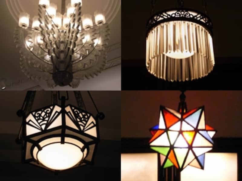 各部屋ごとに、趣が異なる照明たち