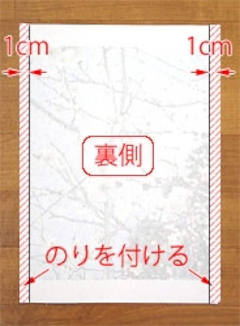 のりしろにのりを付けます