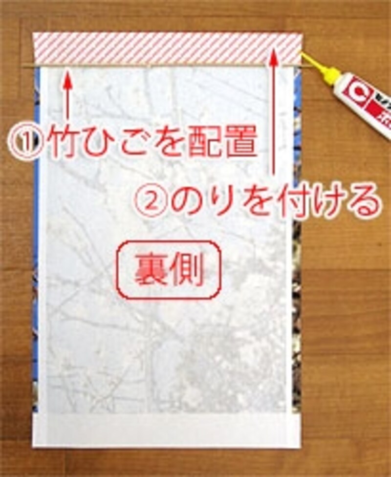 のりしろにのりを付けます