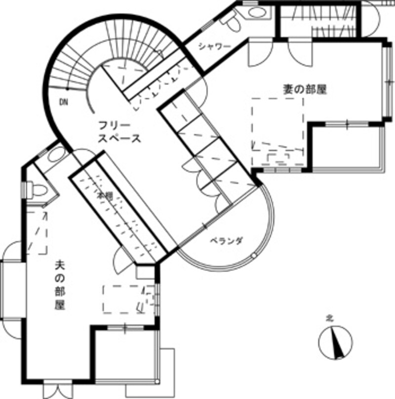 夫婦別室の間取り図例