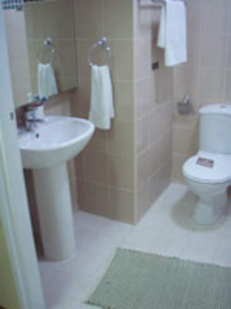 シャワー、洗面、トイレがひとつの部屋になっています。