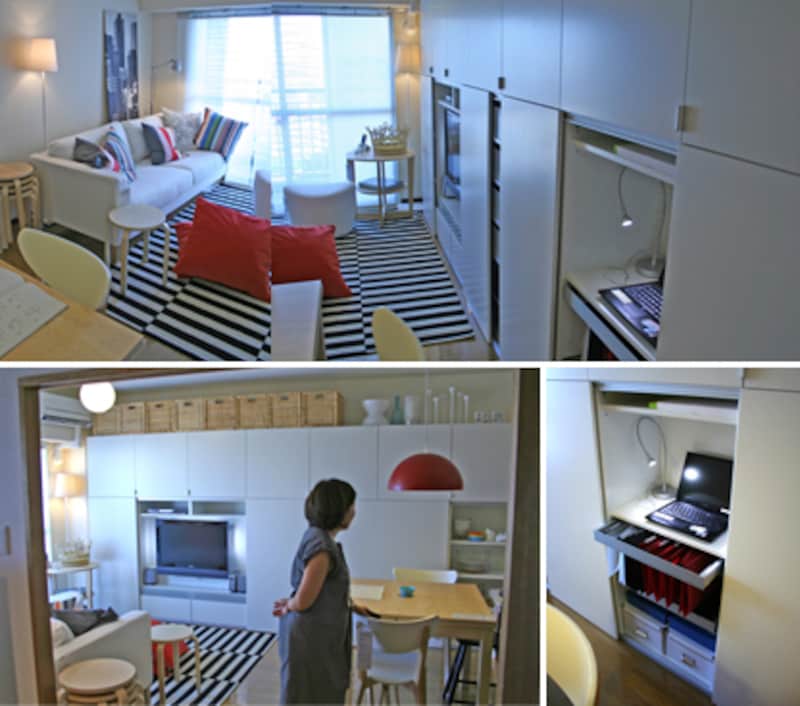 書斎エリアもしっかり確保のリビング・ダイニング