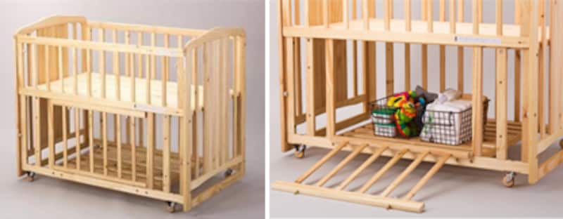 天然素材で安心 長~く使えるベビーベッド