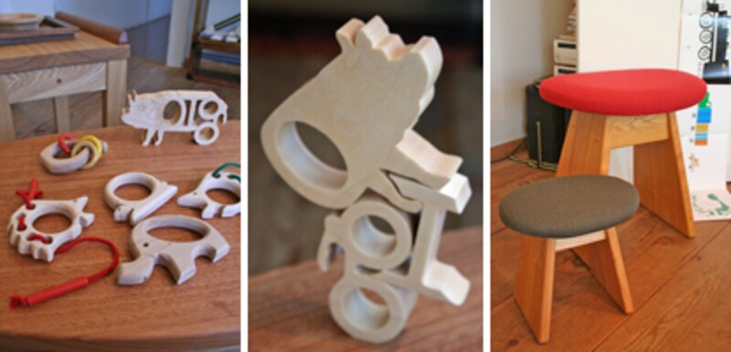 手触りも良い、木製のおもちゃ&展示会インテリアアイテムの中でガイド一押しのスツール