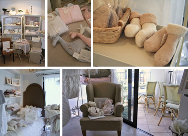 清潔な印象の店内には、肌触りのいいベビーアイテムも