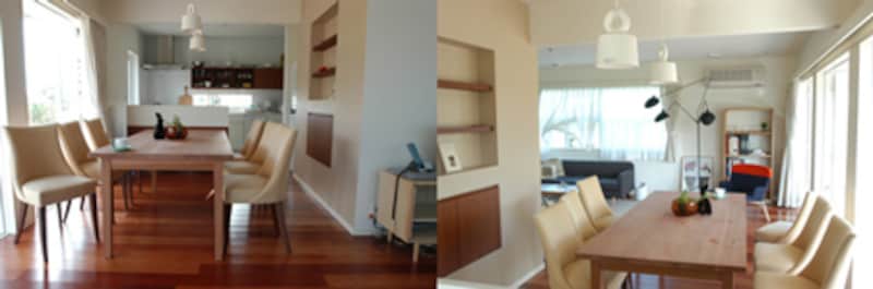 大きめテーブルはホームパーティーにお役立ち