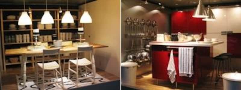 ホワイト×レッドはキュート、ブラック×ホワイトはクールな印象のテーブルクロス