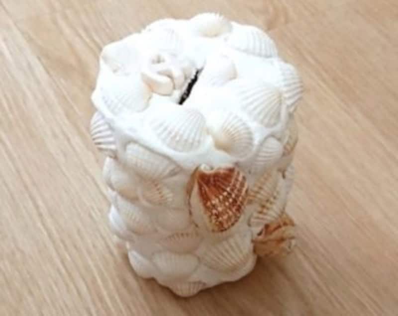 貝殻工作 紙粘土貯金箱