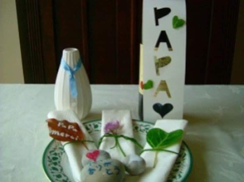 父の日手作りプレゼント製作 テーブル飾り