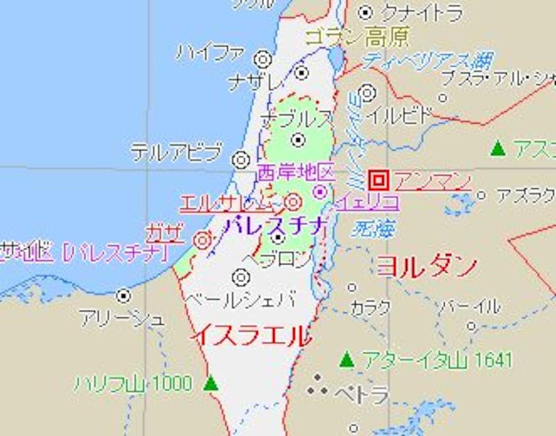 パレスチナの地図