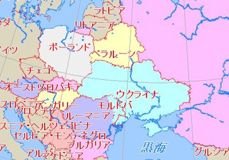 東欧の地図