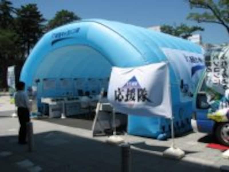 ミニセミナーができるエアドームテント