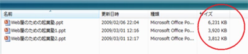 圧縮されて半分のサイズに