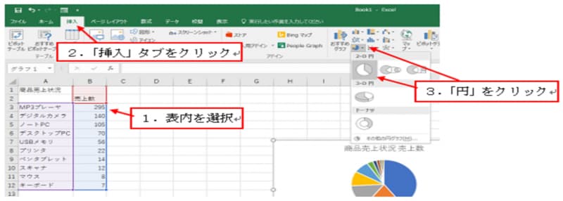 Excel2016での操作画面