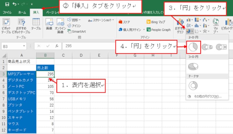 Excel2016での操作画面