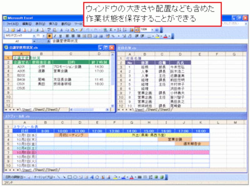 作業状態の保存機能