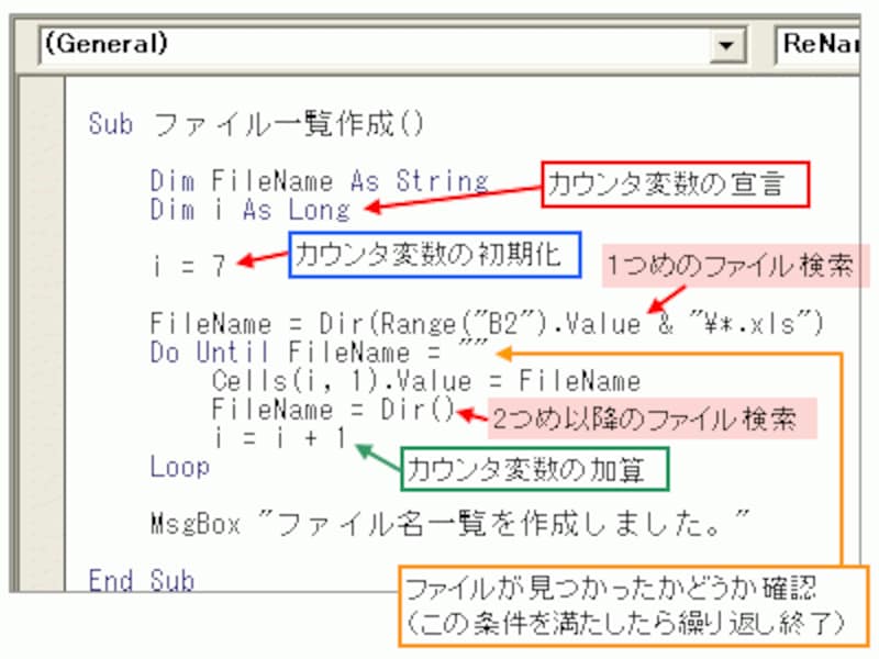 今回入力するマクロコード